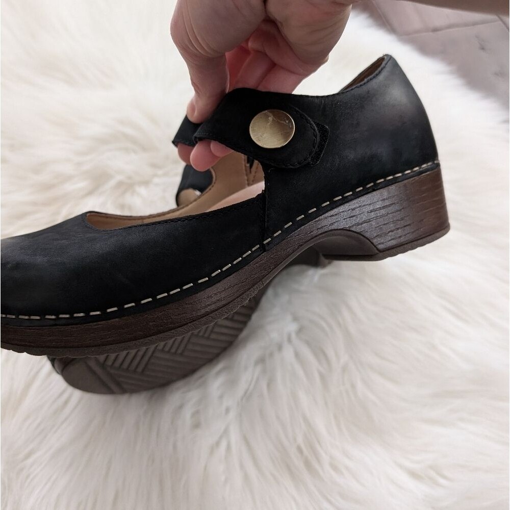 Dansko Beatrice Mary Jane Clog Women's Size 36 Black Leather Buckle Strap - Picture 4 of 7